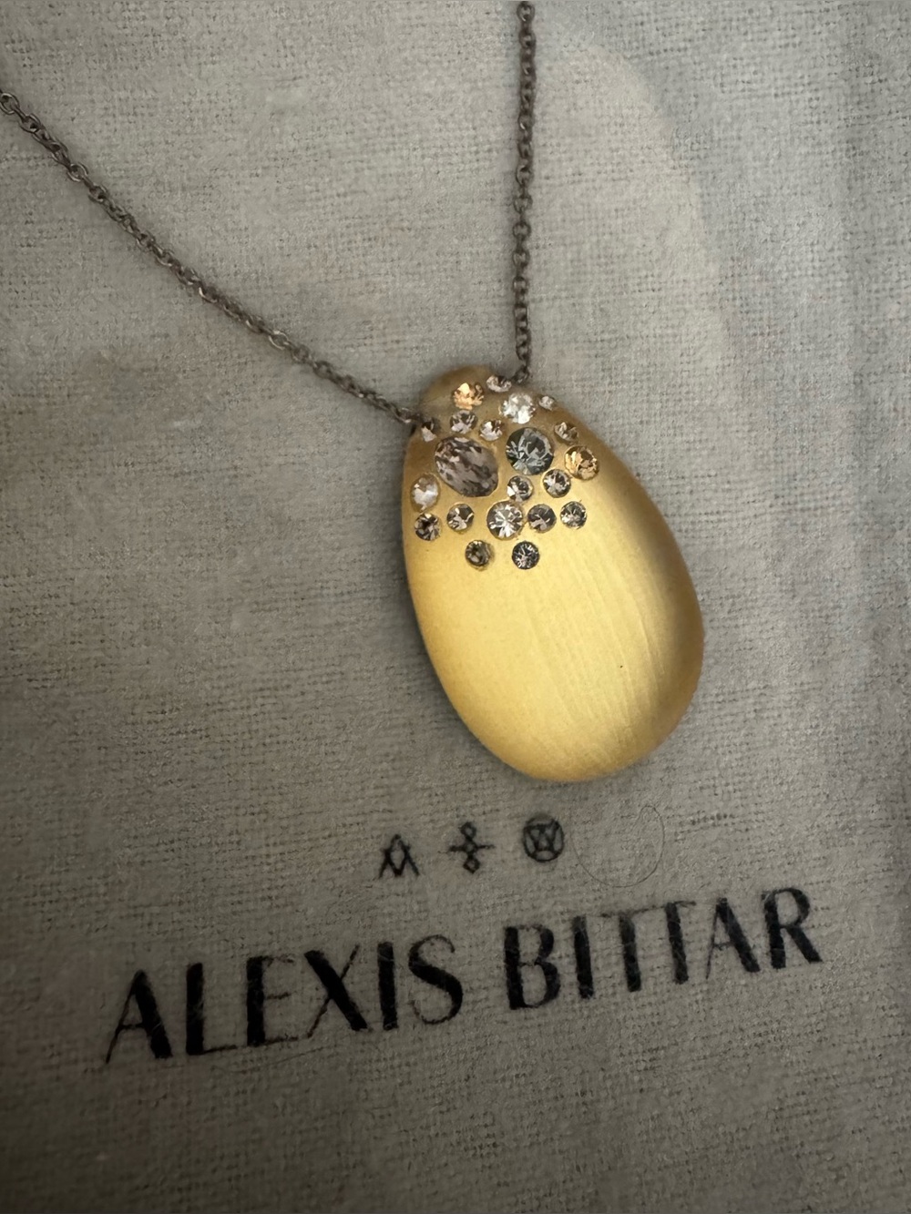 NWT Alexis Bittar Encrusted Lucite Pendant